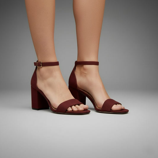 Aloura | Elegant Comfortable Block Strap Heels