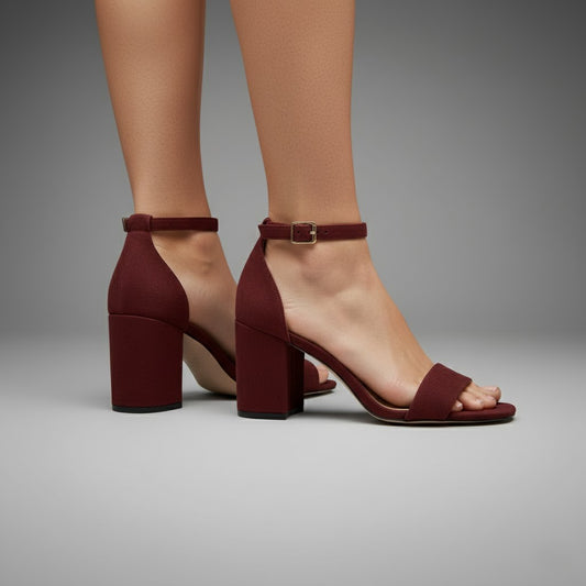 Aloura | Elegant Comfortable Block Strap Heels