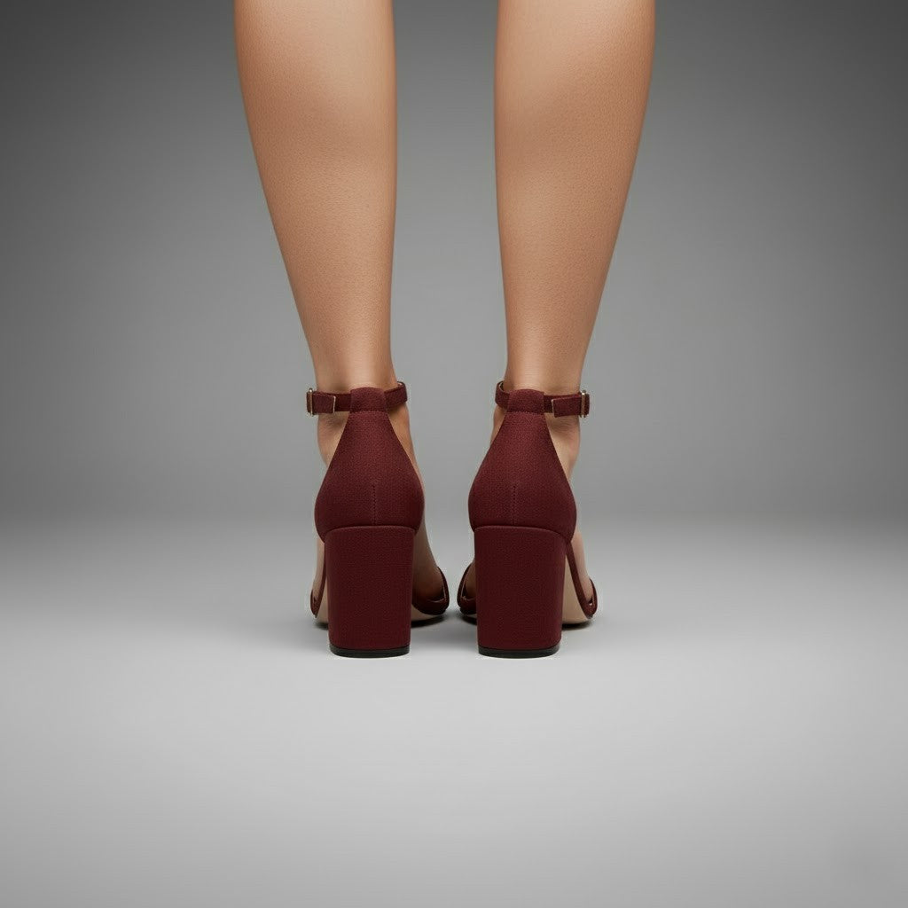 Aloura | Elegant Comfortable Block Strap Heels